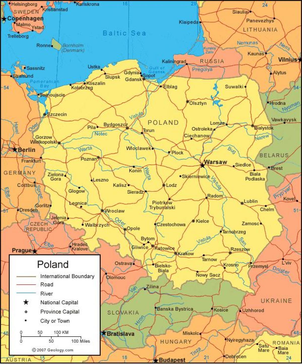 mapa Polska hranice