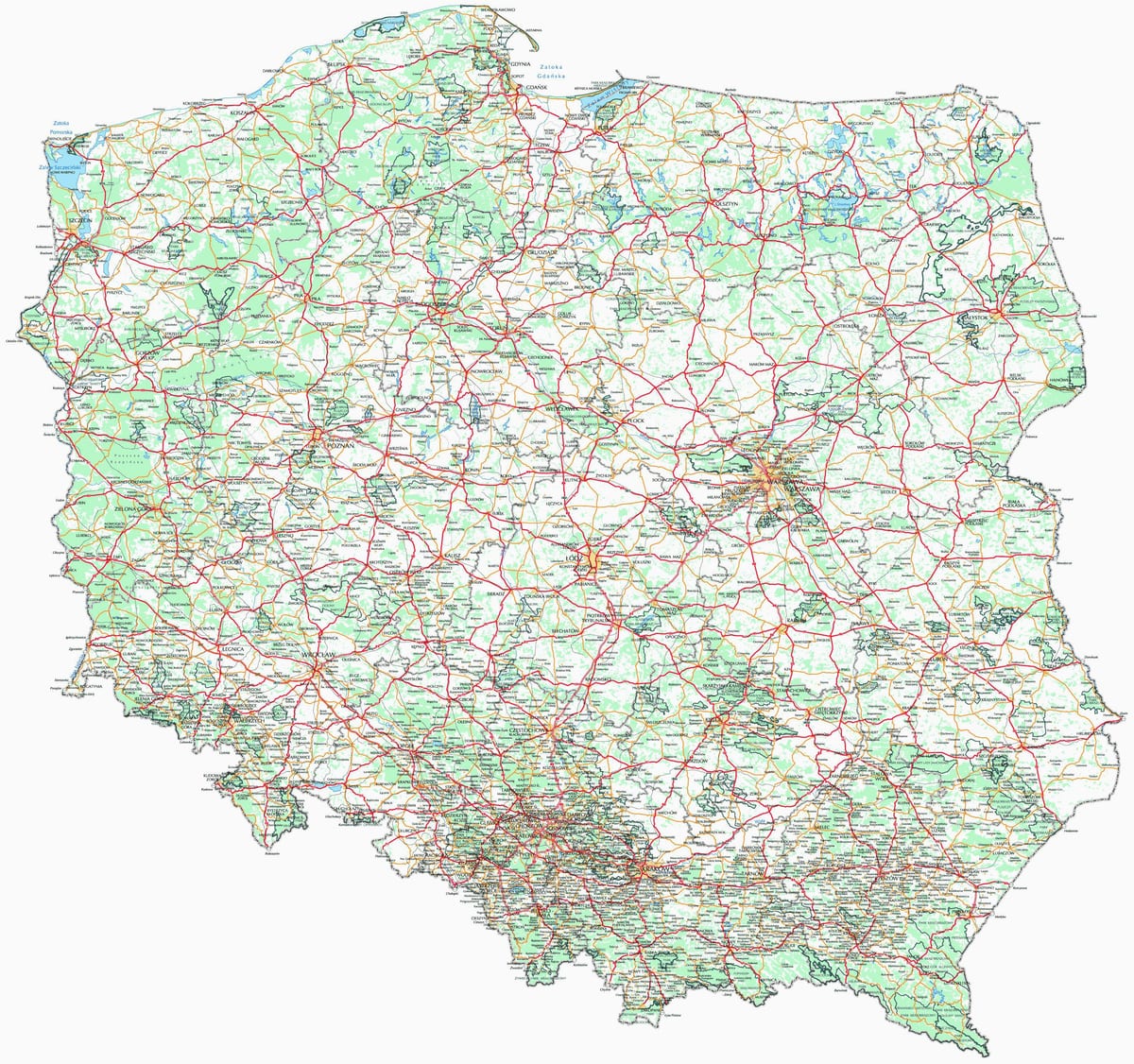 mapa Polska obcí