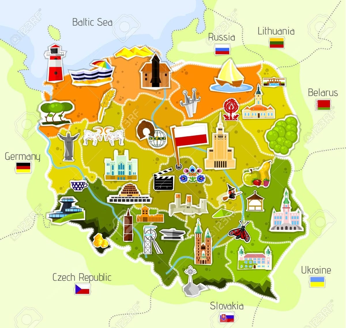 mapa Polska památky
