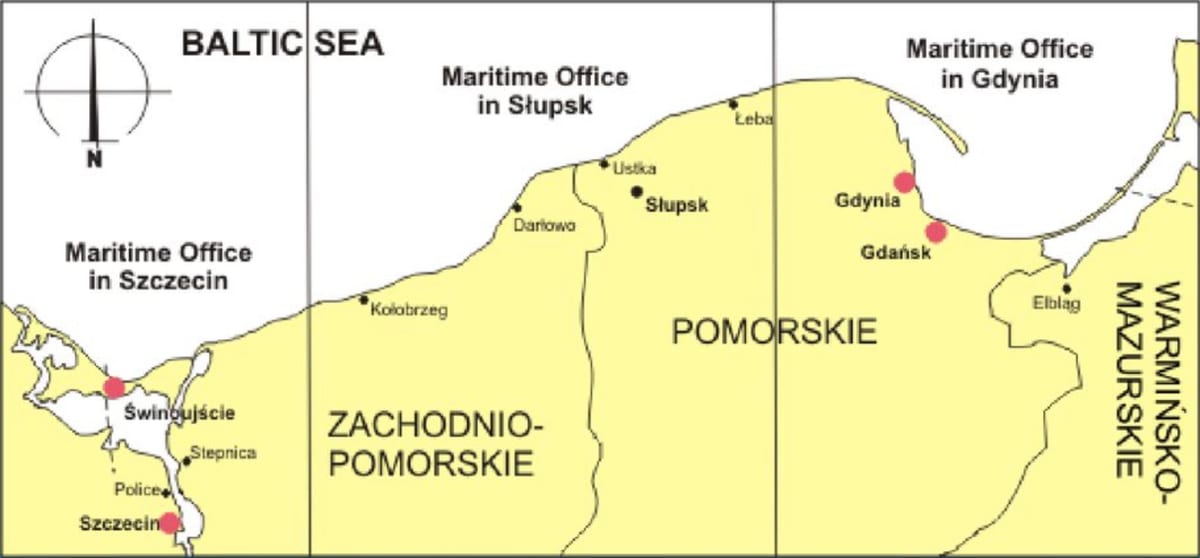 mapa Polska porty