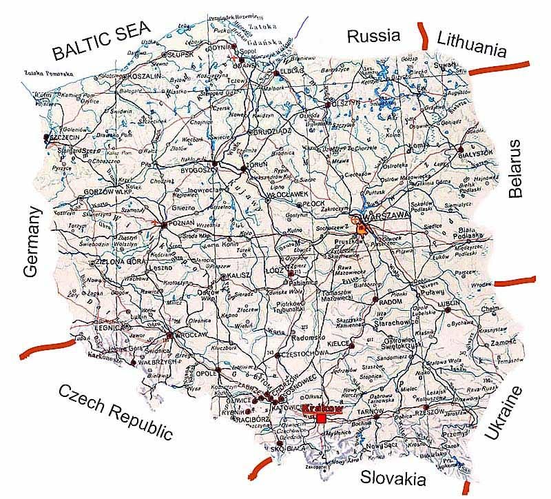mapa Polska ulici