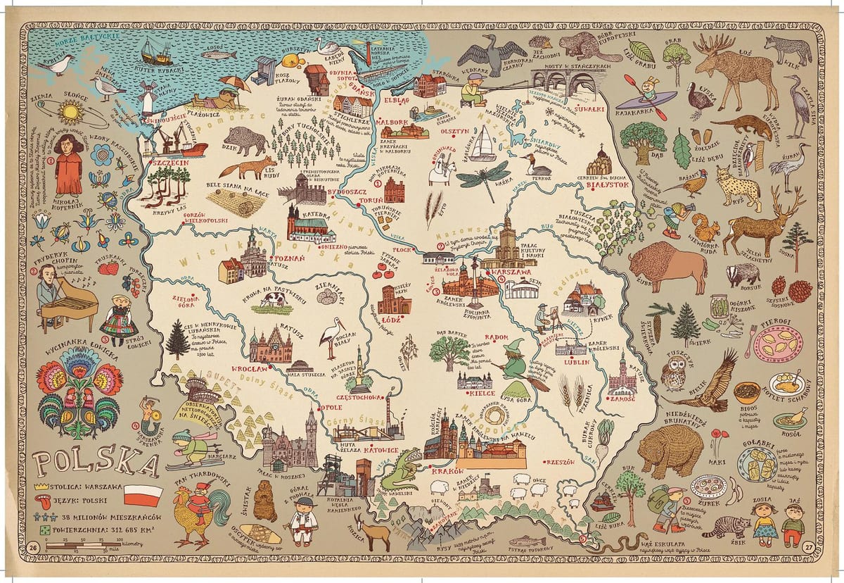 mapa Polska turistické