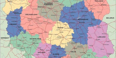Mapa Polska politické