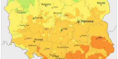 Mapa Polska klimatu