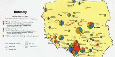 Mapa Polska přírodní zdroje