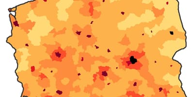 Mapa Polska populace