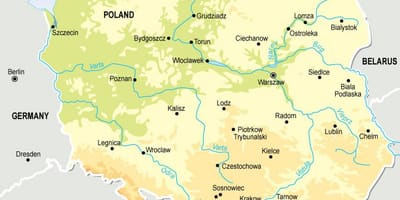 Mapa Polska topografické