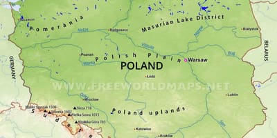 Mapa Polska geografie