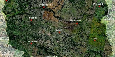 Mapa Polska, satelitní