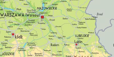 Mapa východní Polsko