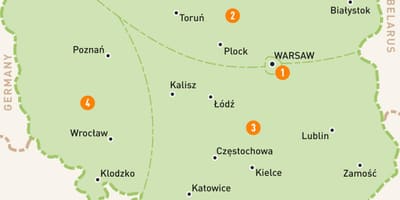 Mapa Polska, západní
